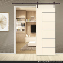 Load image into Gallery viewer, Metropolitan Stained Composite MDF Paneled Interior Barn Door Slab