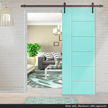 Load image into Gallery viewer, Metropolitan Stained Composite MDF Paneled Interior Barn Door Slab