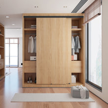 Load image into Gallery viewer, 72 in. Black Aluminum Sliding Bypass Track and Hardware Set for 2 Door System