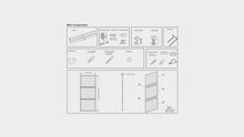 Load and play video in Gallery viewer, 84 in. x 36 in. 2-Lite Tempered Glass Barn Door Steel Frame Sliding Hardware Kit and Door Handle