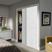 Load image into Gallery viewer, Leaf Pattern Hollow Core Solid Wood Double Closet Sliding Door Slabs