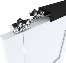 Load image into Gallery viewer, 72 in. Black Aluminum Sliding Bypass Track and Hardware Set for 2 Door System