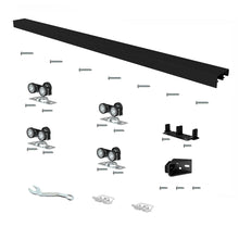 Load image into Gallery viewer, 72 in. Black Aluminum Sliding Bypass Track and Hardware Set for 2 Door System
