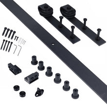 Load image into Gallery viewer, Mid-X Bar Pre-assembled Stained Wood Sliding Barn Door with Hardware Kit