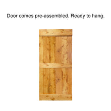 Load image into Gallery viewer, Mid-Bar Pre Assembled Stained Wood Interior Double Sliding Barn Door with Hardware Kit