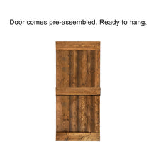 Load image into Gallery viewer, Mid-Bar Pre Assembled Stained Wood Interior Double Sliding Barn Door with Hardware Kit