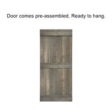 Load image into Gallery viewer, Mid-Bar Pre Assembled Stained Wood Interior Double Sliding Barn Door with Hardware Kit