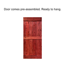 Load image into Gallery viewer, Mid-Bar Pre Assembled Stained Wood Interior Double Sliding Barn Door with Hardware Kit