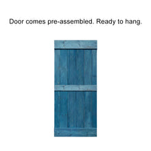 Load image into Gallery viewer, Mid-Bar Pre Assembled Stained Wood Interior Double Sliding Barn Door with Hardware Kit