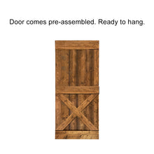 Load image into Gallery viewer, Mini X Pre Assembled Stained Wood Interior Double Sliding Barn Door with Hardware Kit