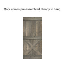 Load image into Gallery viewer, Mini X Pre Assembled Stained Wood Interior Double Sliding Barn Door with Hardware Kit