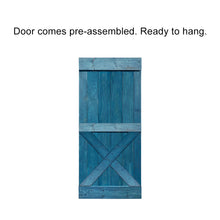 Load image into Gallery viewer, Mini X Pre Assembled Stained Wood Interior Double Sliding Barn Door with Hardware Kit