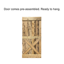 Load image into Gallery viewer, Mini X Pre Assembled Stained Wood Interior Double Sliding Barn Door with Hardware Kit