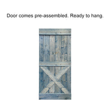 Load image into Gallery viewer, Mini X Pre Assembled Stained Wood Interior Double Sliding Barn Door with Hardware Kit