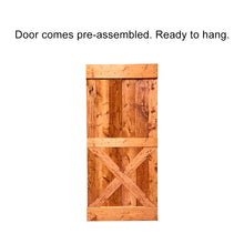 Load image into Gallery viewer, Mini X Pre Assembled Stained Wood Interior Double Sliding Barn Door with Hardware Kit