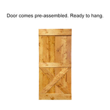 Load image into Gallery viewer, Mini X Pre Assembled Stained Wood Interior Double Sliding Barn Door with Hardware Kit