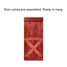 Load image into Gallery viewer, Mini X Pre Assembled Stained Wood Interior Double Sliding Barn Door with Hardware Kit