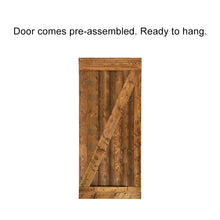 Load image into Gallery viewer, Z Bar Pre Assembled Stained Wood Interior Double Sliding Barn Door with Hardware Kit