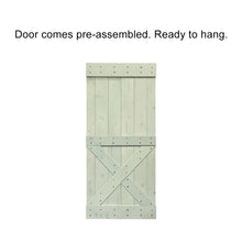 Load image into Gallery viewer, Mini X Pre Assembled Stained Wood Interior Double Sliding Barn Door with Hardware Kit