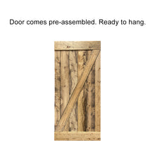 Load image into Gallery viewer, Z Bar Pre Assembled Stained Wood Interior Double Sliding Barn Door with Hardware Kit