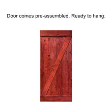 Load image into Gallery viewer, Z Bar Pre Assembled Stained Wood Interior Double Sliding Barn Door with Hardware Kit