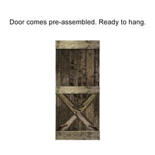 Load image into Gallery viewer, Mini X Pre Assembled Stained Wood Interior Double Sliding Barn Door with Hardware Kit