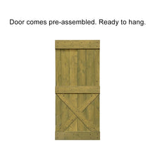 Load image into Gallery viewer, Mini X Pre Assembled Stained Wood Interior Double Sliding Barn Door with Hardware Kit