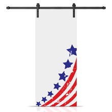 Load image into Gallery viewer, Artisan Print Series Stars and Stripes Modern Barn Door with Sliding Door Hardware Kit
