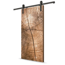 Load image into Gallery viewer, Artisan Print Series Tree Rings Modern Barn Door with Sliding Door Hardware Kit
