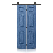 Load image into Gallery viewer, 6 Panel MDF Composite Bi-Fold Stain Barn Door with Sliding Hardware Kit
