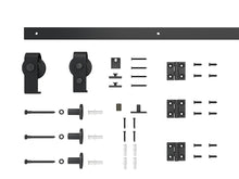Load image into Gallery viewer, Hollow Core Oak Composite Textured Bi-fold Door with Sliding Barn Door Hardware Kit
