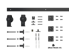 Load image into Gallery viewer, Black Bi-Fold Single Sliding Barn Door Track and Hardware Kit
