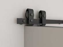 Load image into Gallery viewer, 1 Panel Shaker Hollow Core Pine Wood Double Bi-Fold Door with Barn Door Hardware Kit
