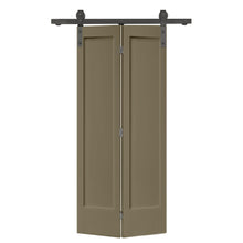 Load image into Gallery viewer, 1 Panel Shaker MDF Composite Bi-Fold Barn Door with Sliding Hardware Kit
