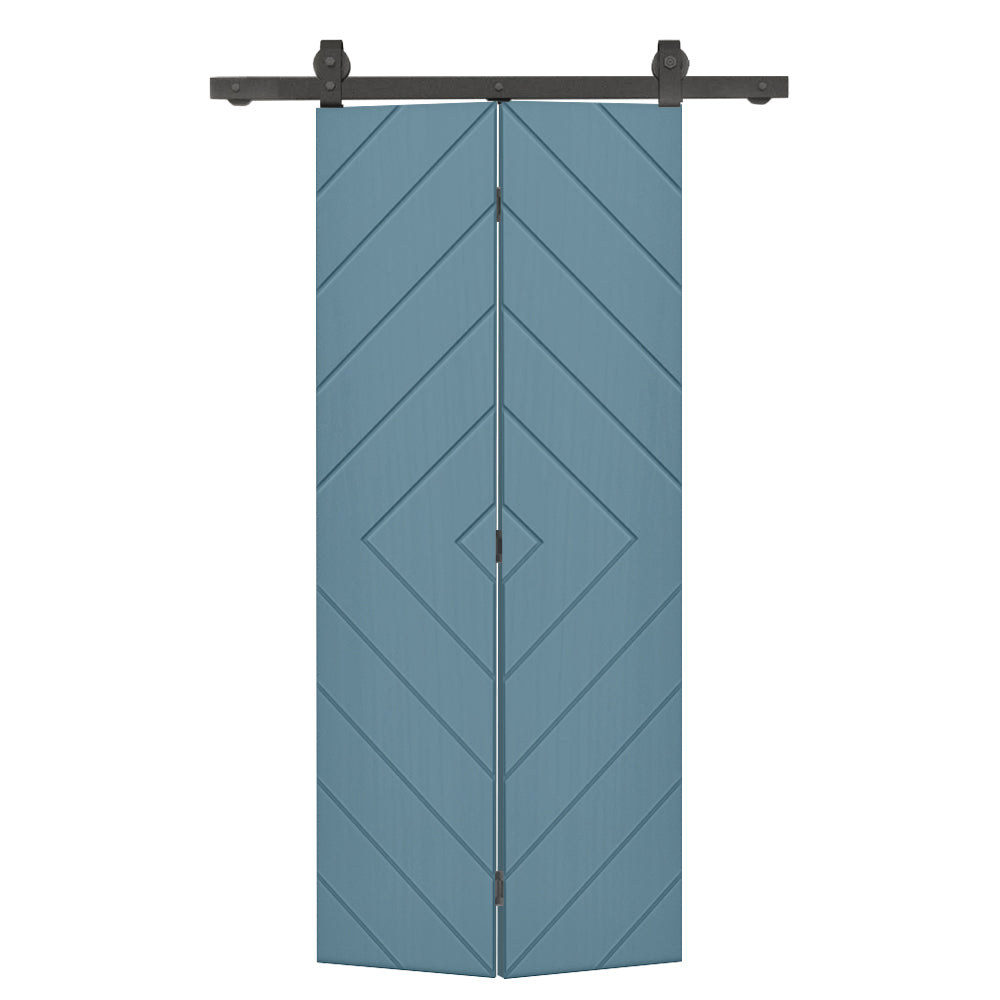 Hollow Core Composite Bi-Fold Door with Sliding Barn Door Hardware Kit
