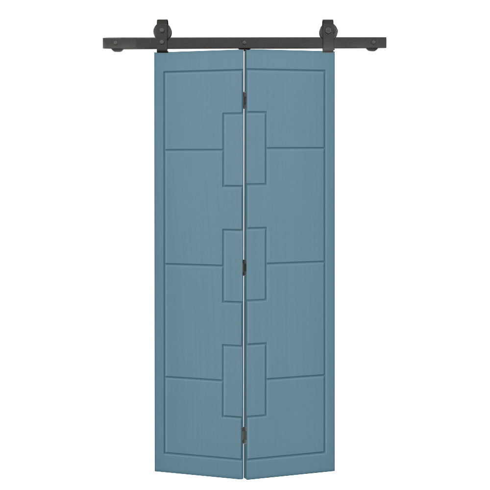 Hollow Core Composite Bi-Fold Door with Sliding Barn Door Hardware Kit