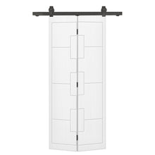 Load image into Gallery viewer, Hollow Core Composite Bi-Fold Door with Sliding Barn Door Hardware Kit
