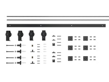 Load image into Gallery viewer, 1 Panel Shaker Hollow Core Pine Wood Double Bi-Fold Door with Barn Door Hardware Kit
