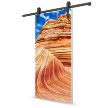 Load image into Gallery viewer, Artisan Print Series The Wave 02 Modern Barn Door with Sliding Door Hardware Kit

