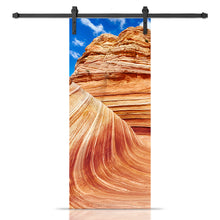Load image into Gallery viewer, Artisan Print Series The Wave 02 Modern Barn Door with Sliding Door Hardware Kit
