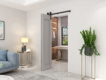 Load image into Gallery viewer, Black Bi-Fold Single Sliding Barn Door Track and Hardware Kit

