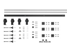 Load image into Gallery viewer, Black Bi-Fold Double Sliding Barn Door Track and Hardware Kit
