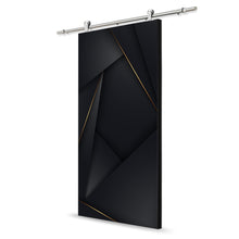 Load image into Gallery viewer, Artisan Print Series Black and Gold Modern Barn Door with Sliding Door Hardware Kit
