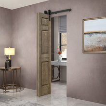 Load image into Gallery viewer, 6 Panel MDF Composite Bi-Fold Stain Barn Door with Sliding Hardware Kit

