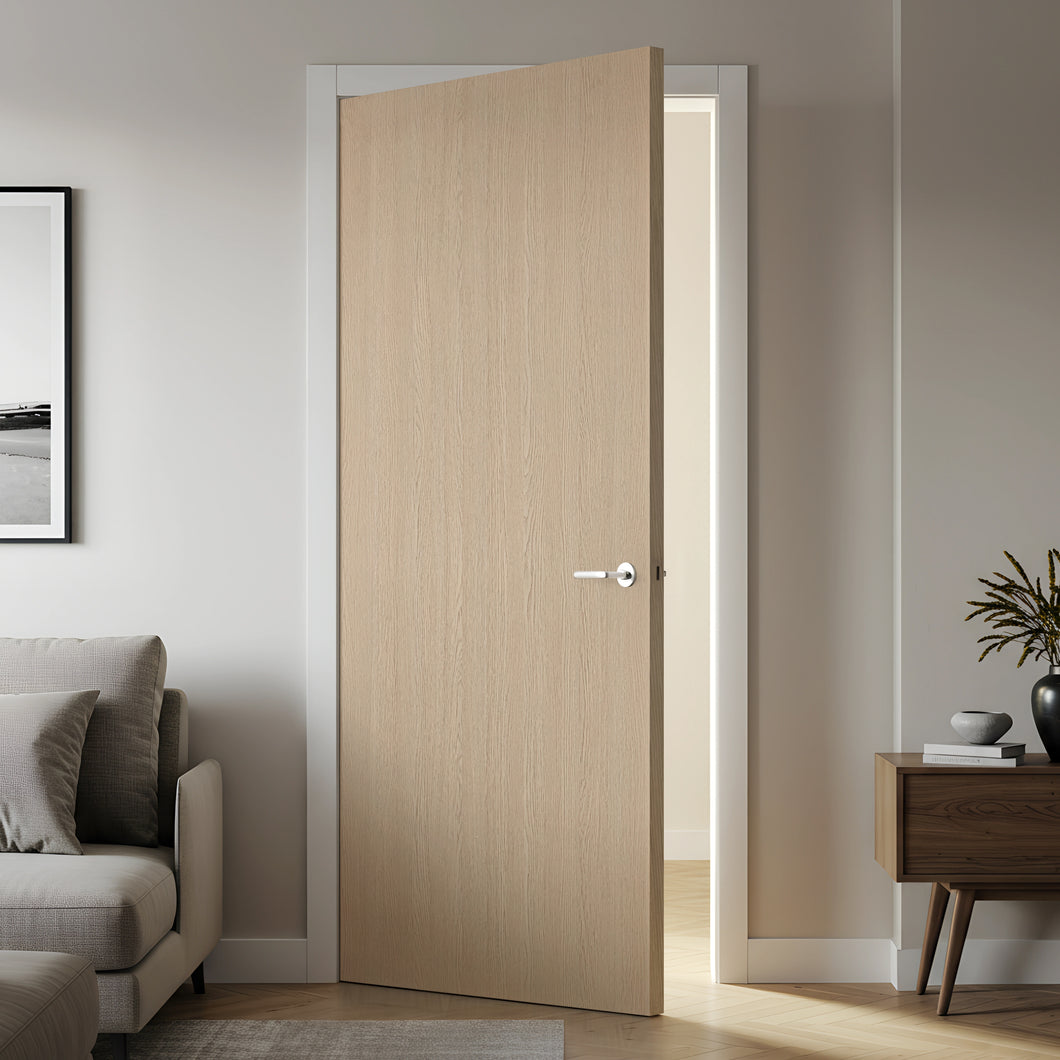 Oak Texture Flush Hollow Core Composite Interior Door Slab