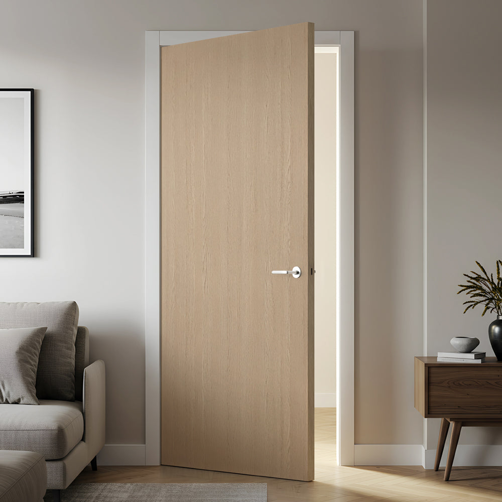 Oak Texture Flush Hollow Core Composite Interior Door Slab