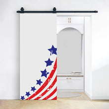 Load image into Gallery viewer, Artisan Print Series Stars and Stripes Modern Barn Door with Sliding Door Hardware Kit
