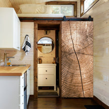 Load image into Gallery viewer, Artisan Print Series Tree Rings Modern Barn Door with Sliding Door Hardware Kit
