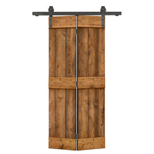 Load image into Gallery viewer, Mid-Bar Solid Core DIY Wood Bi-Fold Barn Door with Sliding Hardware Kit
