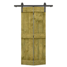Load image into Gallery viewer, Mid-Bar Solid Core DIY Wood Bi-Fold Barn Door with Sliding Hardware Kit
